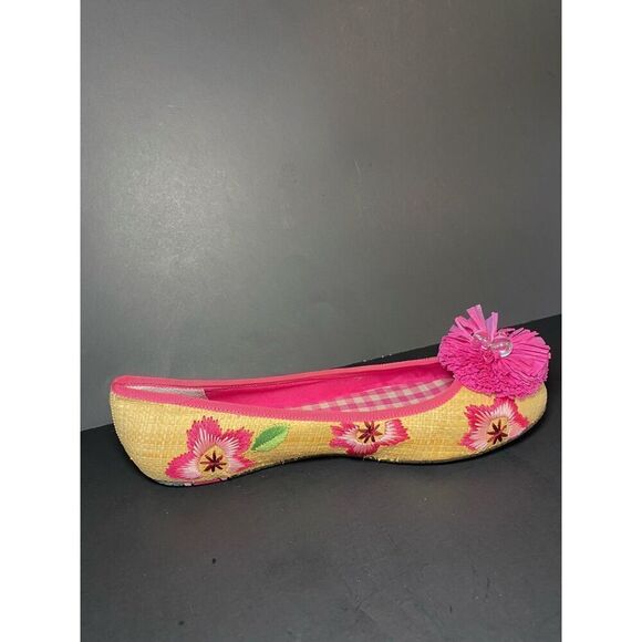 Sperry Top Sider Marin Raffia Flat Floral Pom Women  Sz 7 - Picture 8 of 10